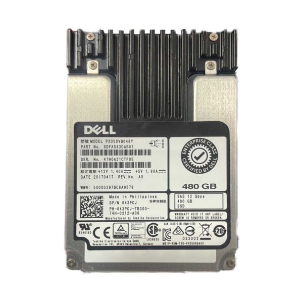 Dell 043PCJ 480Gb SSD SAS 12Gbps | SDFA583DAB01