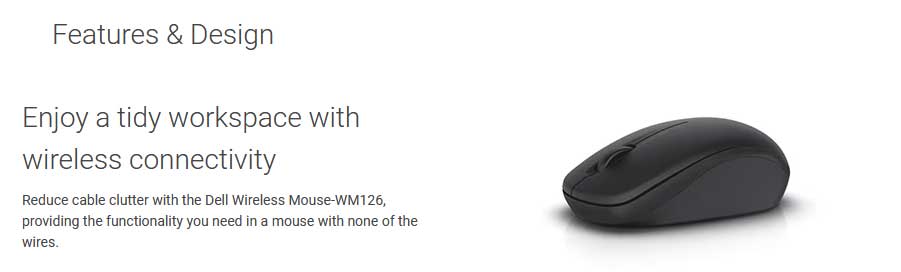 Dell Wireless Mouse-WM126 Souris | WM126