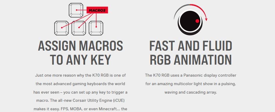 CORSAIR Gaming K70 RGB CHERRY MX Red Clavier | CH-9109010-FR CORSAIR Gaming K70 RGB CHERRY MX Red Clavier | CH-9109010-FR