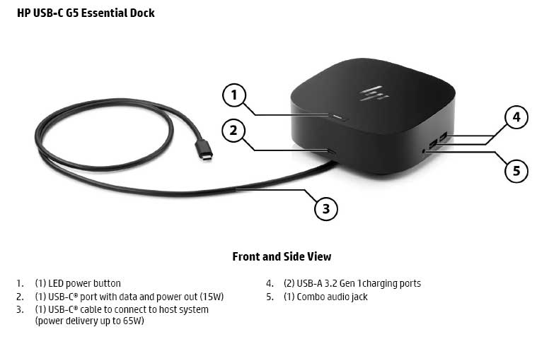 Station d’accueil HP USB-C G5 Essential | 72C71AA – Hub Universel Station d’accueil HP USB-C G5 Essential | 72C71AA – Hub Universel