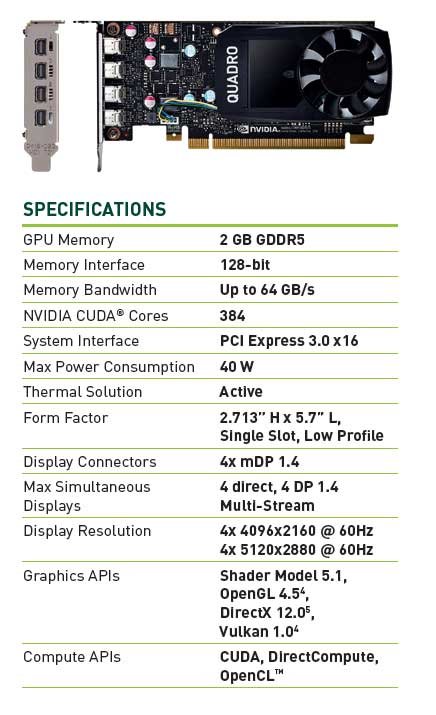 NVIDIA QUADRO P600 2Go Carte graphique | VCQP600-PB