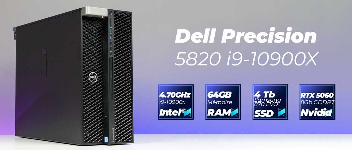 Dell Precision 5820 RTX 5060 8Go ASUS DUAL Workstation SBR68REFA